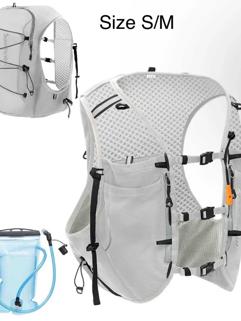 Hydration Running Vest Pack - Light Gray -